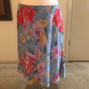 Lauren by Ralph Lauren Floral Silk Skirt